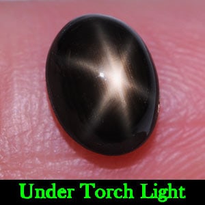 Black Star 6 Rays Sapphire 2.26 Ct. Oval Cabochon Shape 8.1 x 6.2 Mm. Natural Gemstone From: Product ID: 806136153 Product Name: Natural Star Sapphire Weight: 2.26 CT. Size: 8.1 x 6.2 x 4.1 MM. Shape: Oval Cabochon Color: Black Clarity:Opaque Luster: Good 6 Rays Star Gems Origin: Thailand Tre