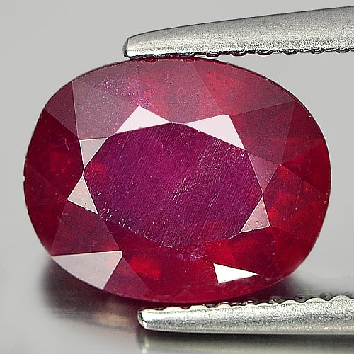 Purplish Red Ruby 4.45 Ct. Oval Shape 10 x 8.2 Mm. Natural Gemstone From Mozambique (1 of 3)