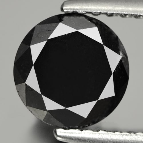 Loose Diamond Black 1.69 Ct. Round Brilliant Cut Shape 6.8 Mm. Natural From Belgium (1 of 3)
