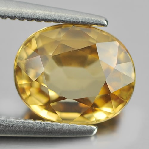 Yellow Zircon 2.73 Ct. Oval Shape 8.4 x 7 Mm. Natural Gemstone From Cambodia: Product ID: 807729358 Product Name: Natural Zircon Weight: 2.73 CT. Size: 8.4 x 7 x 4.2 MM. Shape: Oval Color: Yellow Clarity:VSI Luster: Good Gems Origin: Cambodia Treatment: Heated Crystal Structure