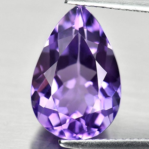 Purple Amethyst 5.85 Ct. VVS Pear Shape 15 x 10 Mm. Natural Gemstone Unheated From Brazil (1 of 3)