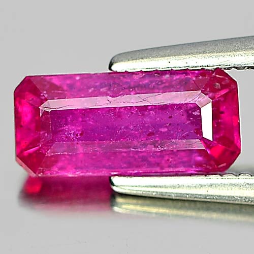Purplish Pink Ruby 2.24 Ct. Octagon Shape 8.8 x 4 Mm. Natural Gemstone From Mozambique (1 of 3)
