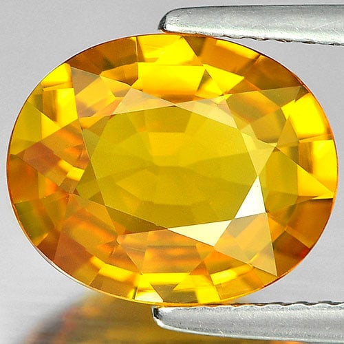 Certified Natural Yellow Sapphire 4.21 Ct. Clean Oval Shape 9.39 x 11.4 Mm. Gemstone From Thailand: Product ID: 806152603 Product Name: Natural Yellow Sapphire Weight: 4.21 CT. Size: 9.39 x 11.44 x 4.49 MM. Shape: Oval Color: Yellow Clarity:IF Luster: Very Good Gems Origin: Thailand Treatment: Heate