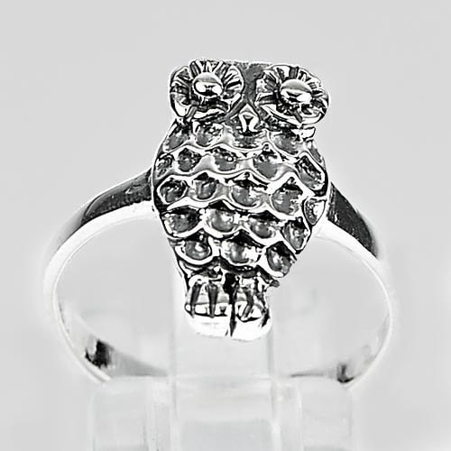 925 Sterling Silver Lovely Design Owl Ring Jewelry 3.34 G. Size 8: Product ID: 280110056 Product Type: 925 Sterling Silver Fine Jewelry Jewelry Weight: 3.34 Grams. Ring Size: 8 Resizable(Fee) Gemstones Color: Silver Metal: Solid Silver 92.5%. Gemstone Detail: Average