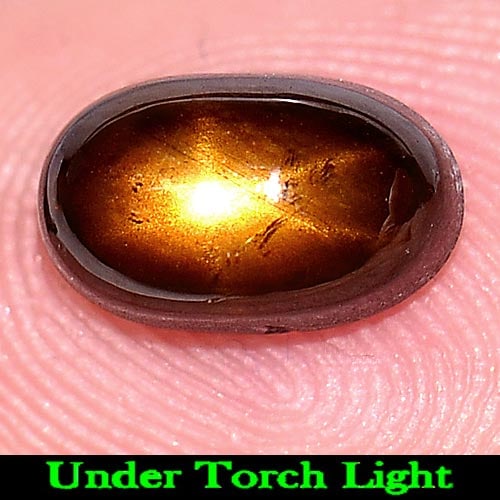Natural Golden Star Sapphire 2.14 Ct. Oval Cabochon Shape 8.2 x 5 Mm. Natural Gemstone From Thailand (1 of 3)