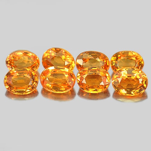 Orange Spessartine Garnet 2.25 Ct. 8 Pcs. Oval Shape 4 x 3 Mm. Natural Gemstones From Namibia: Product ID: 802935227 Product Name: Natural Spessartine Weight: 2.25 CT. Size: 4 x 3 x 2 MM. Shape: Oval Color: Orange Clarity:VSI Luster: Very Good Gems Origin: Namibia Treatment: Unheated Crystal St