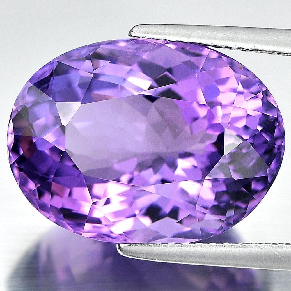 Purple Amethyst 13.23 Ct. VVS Oval Shape 17.3 x 12.9 Mm. Natural Gemstone Unheated From Brazil (1 of 3)