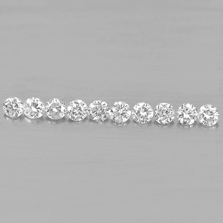 Natural Loose Diamond 0.13 Ct. 10 Pcs. Round Brilliant Cut 1.5 Mm. From Belgium: Product ID: 802102696 Product Name: Natural Natural Diamond Weight: 0.13 CT. Size: 1.5 x 1.5 x 1.0 MM. Shape: Round Brilliant Cut Color: D Clarity:VSI Luster: Scintillating Gems Origin: Belgium Treatm