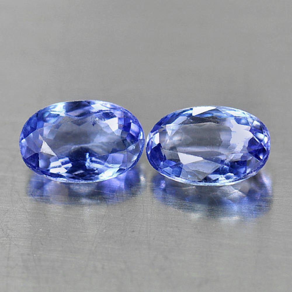 Violetish Blue Tanzanite 1.10 Ct. 2 Pcs VVS Oval Shape 6.1 x 4.1 Mm. Natural Gemstones From Tanzania: Product ID: 807003822 Product Name: Natural Tanzanite Weight: 1.10 CT. Size: 6.1 x 4.1 x 2.6 MM. Shape: Oval Color: Blue Clarity:VVS Luster: Very Good Gems Origin: Tanzania Treatment: Heated Crystal S