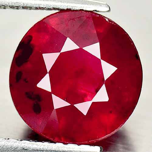 Purplish Red Ruby 4.15 Ct. Round Shape 8.9 Mm. Natural Gemstone From Madagascar (1 of 3)