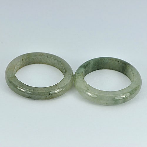 White Green Jade 25.42 Ct. 2 Pcs. Rings Round Shape Size 7 Unheated Natural From Thailand: Product ID: 819809542 Product Name: Natural Jade Weight: 25.42 CT. Size: 24 x 24 MM. Shape: Round Color: White Green Clarity:Opaque Luster: Good Gems Origin: Thailand Treatment: Unheated Crystal Struc