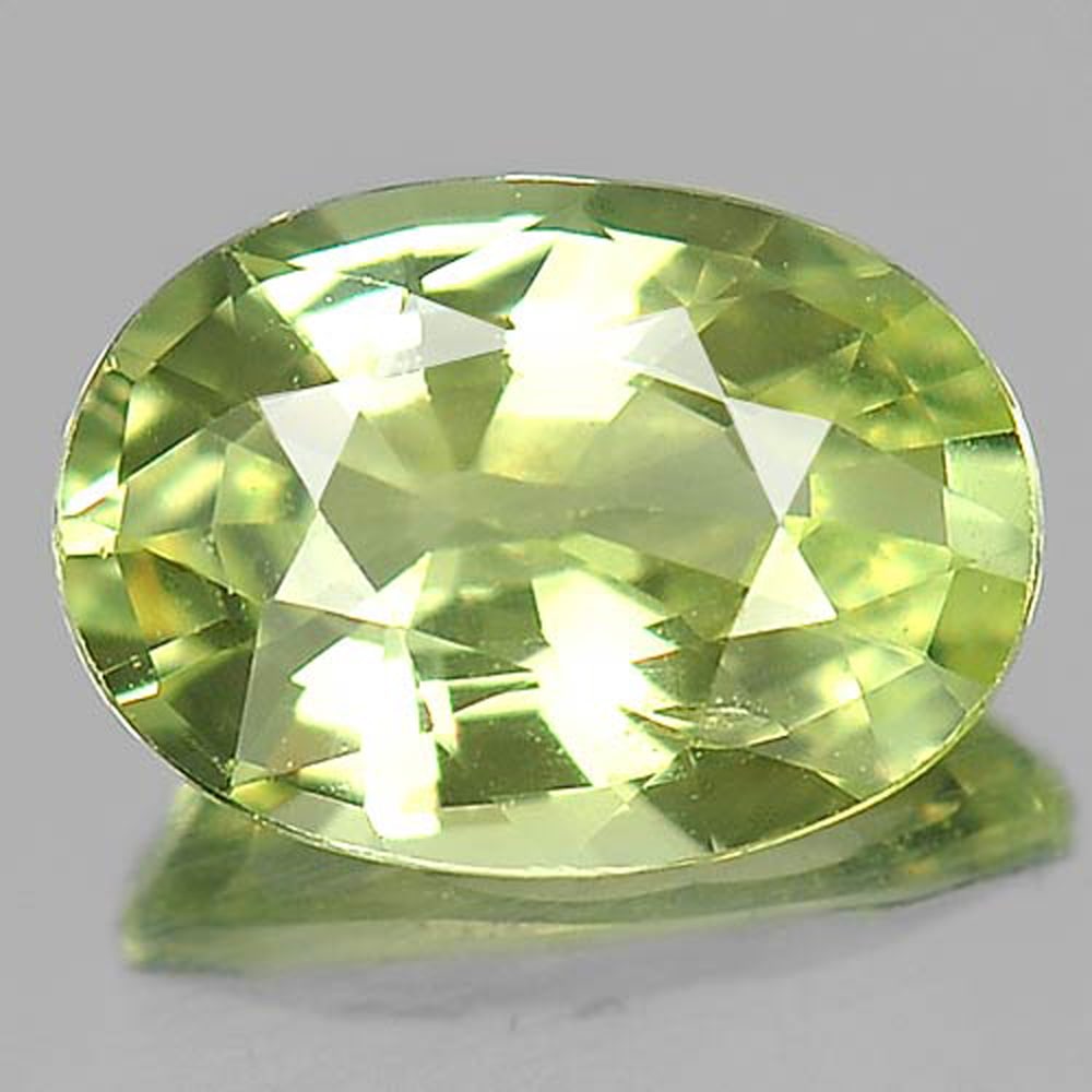 Greenish Yellow Chrysobery 0.93 Ct. Oval Shape 7.5 x 5.4 Mm. Natural Unheated Gemstone From (1 of 3)
