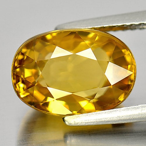 Natural Yellow Zircon 8.86 Ct. VVS Oval Shape 12.1 x 8.5 Mm. Gemstone From Cambodia: Product ID: 807728089 Product Name: Natural Zircon Weight: 8.86 CT. Size: 12.1 x 8.5 x 6.7 MM. Shape: Oval Color: Yellow Clarity:VVS Luster: Very Good Gems Origin: Cambodia Treatment: Heated Crystal S