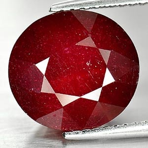 Natural Red Ruby 6.42 Ct. Oval Shape 11 x 10.2 Mm. Gemstone From Madagascar (1 of 3)
