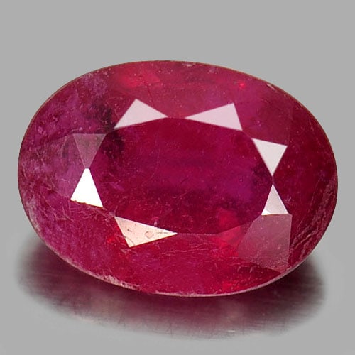 Natural Pinkish Red Ruby 1.15 Ct. Oval Shape 7.2 x 5.3 Mm. Gemstone From Madagascar (1 of 3)