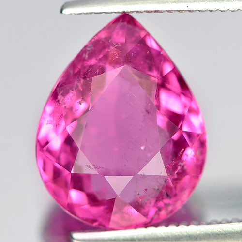 Natural Pink Rubellite 4.57 Ct. Pear Shape 12.6 x 9.9 Mm. Gemstone Unheated From Nigeria: Product ID: 107209016 Product Name: Natural Rubellite Weight: 4.57 CT. Size: x 5.9 MM. Shape: Pear Color: Pink Clarity:VSI Luster: Good Gems Origin: Nigeria Treatment: Unheated Crystal Structure: Trig