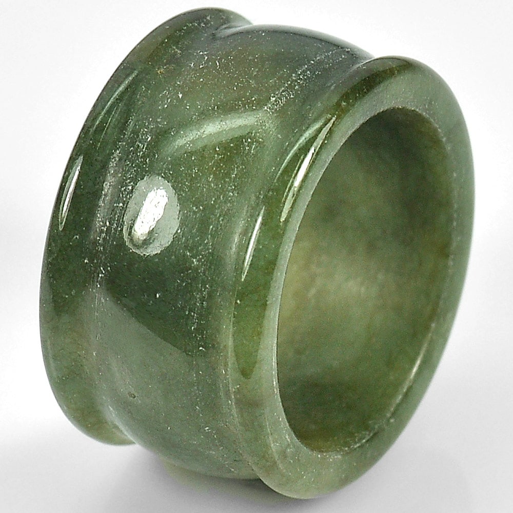 Natural Green Ring Jade 49.70 Ct. Round Shape Size 10.5  Gemstone  From Thailand (1 of 3)