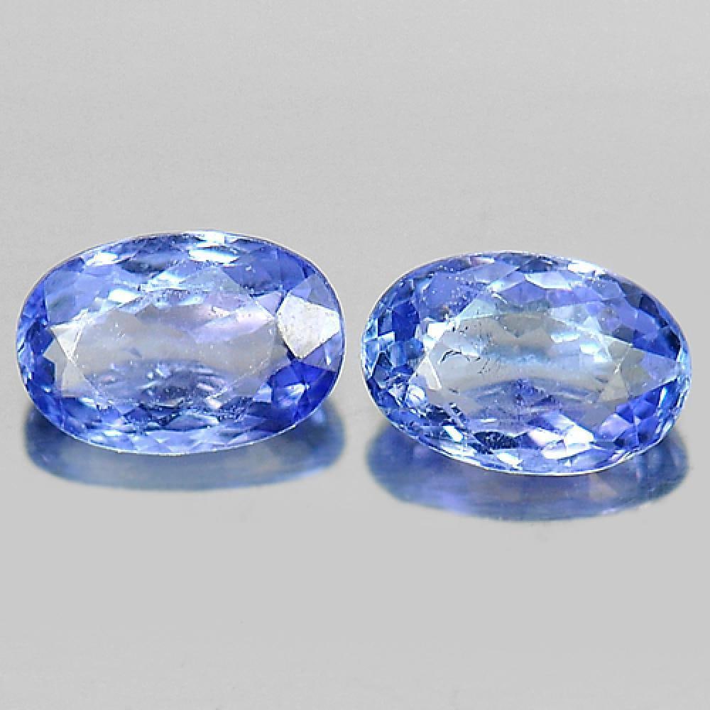 Violetish Blue Tanzanite 1.11 Ct. 2 Pcs. Oval Shape 6.2 x 4.1 Mm. Natural Gemstones From Tanzania: Product ID: 807003839 Product Name: Natural Tanzanite Weight: 1.11 CT. Size: 6.2 x 4.1 x 2.8 MM. Shape: Oval Color: Blue Clarity:SI1 Luster: Good Gems Origin: Tanzania Treatment: Heated Crystal Struct