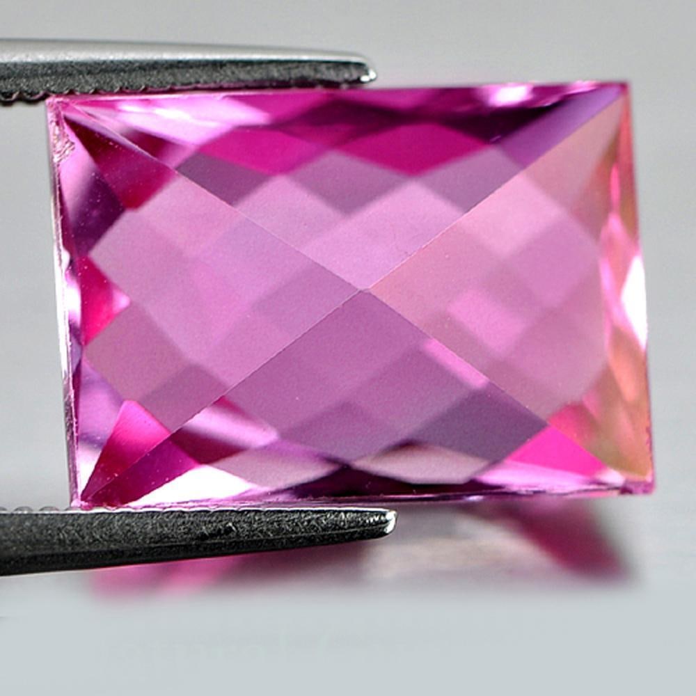 Natural Gemstone  Pink Topaz 10.02 Ct. VVS Baguette Shape Fancy Cut From Brazil (1 of 3)