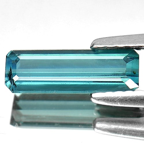 Indicolite Tourmaline 1.18 Ct. Octagon Shape 11 x 3.8 Mm. Natural Unheated Gemstone From Nigeria: Product ID: 807246593 Product Name: Natural Tourmaline Weight: 1.18 CT. Size: 11 x 3.8 x 3 MM. Shape: Octagon Color: Blue Indicolite Clarity:VSI Luster: Good Gems Origin: Nigeria Treatment: Unheated C