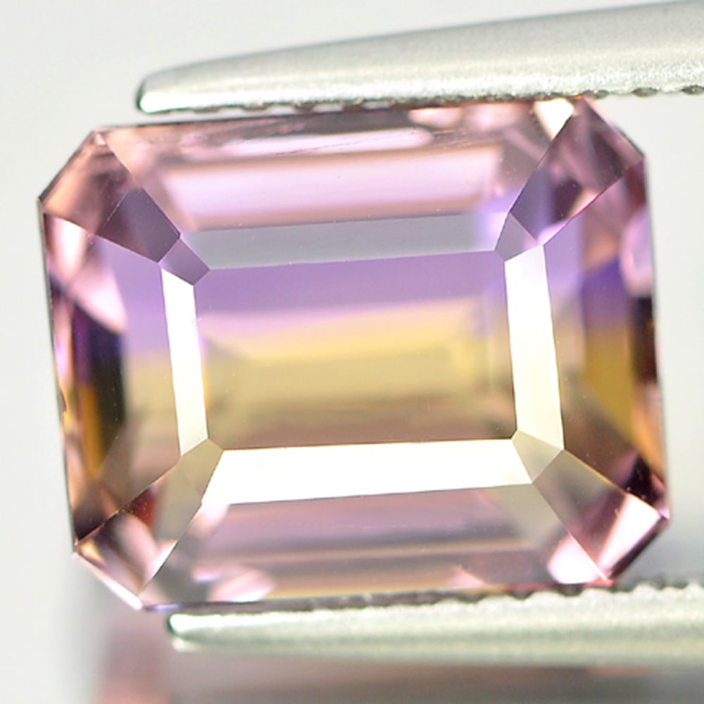 Bi Color Ametrine 5.56 Ct VVS Octagon Shape 10.7 x 8.6 Mm. Natural Gemstone From Bolivia (1 of 3)