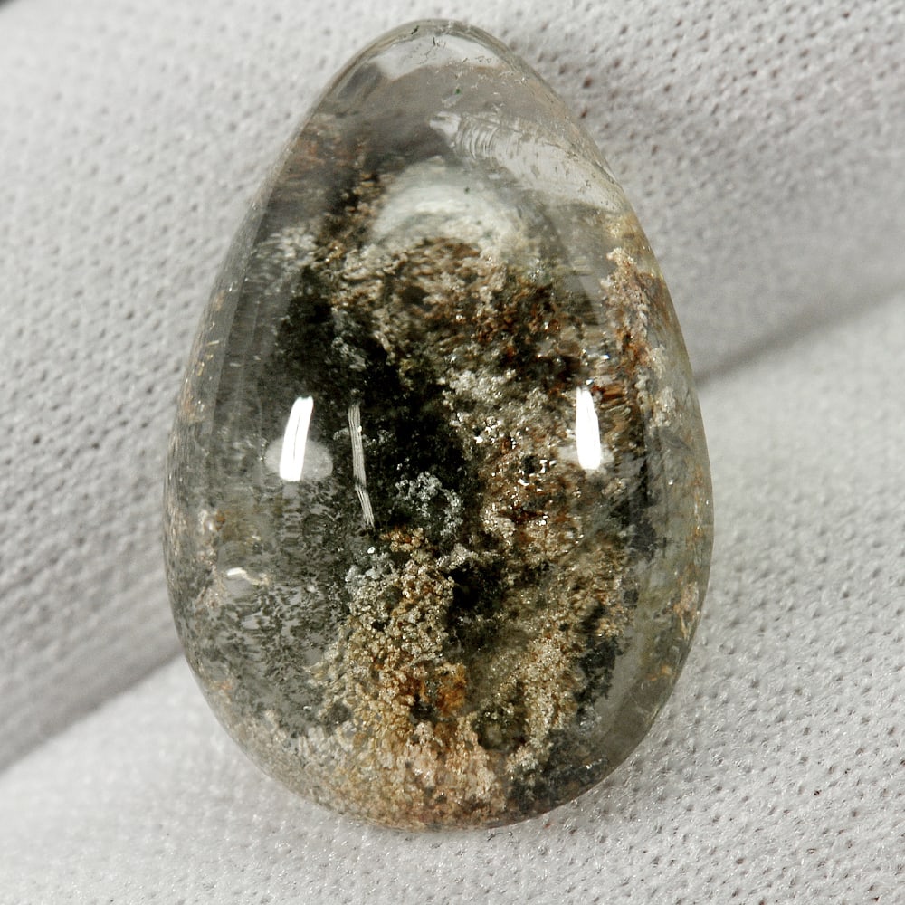 White Brown Moss Quartz 19.53 Ct. Pear Cabochon Shape 21 x 15 Mm. Natural Gemstone From Thailand: Product ID: 805529526 Product Name: Natural Quartz Weight: 19.53 CT. Size: 21 x 15 x 9.2 MM. Shape: Pear Cabochon Color: White Clarity:Semi - Transparent Luster: Good Gems Origin: Thailand Treatment: 