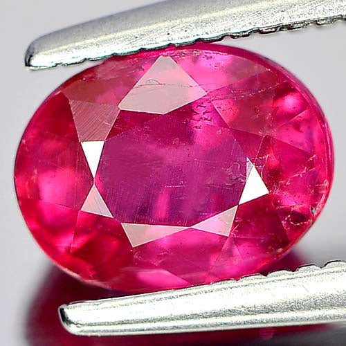Natural Reddish Pink Ruby 1.50 Ct. Oval Shape 6.8 x 5.2 Mm. Gemstone From Mozambique (1 of 3)