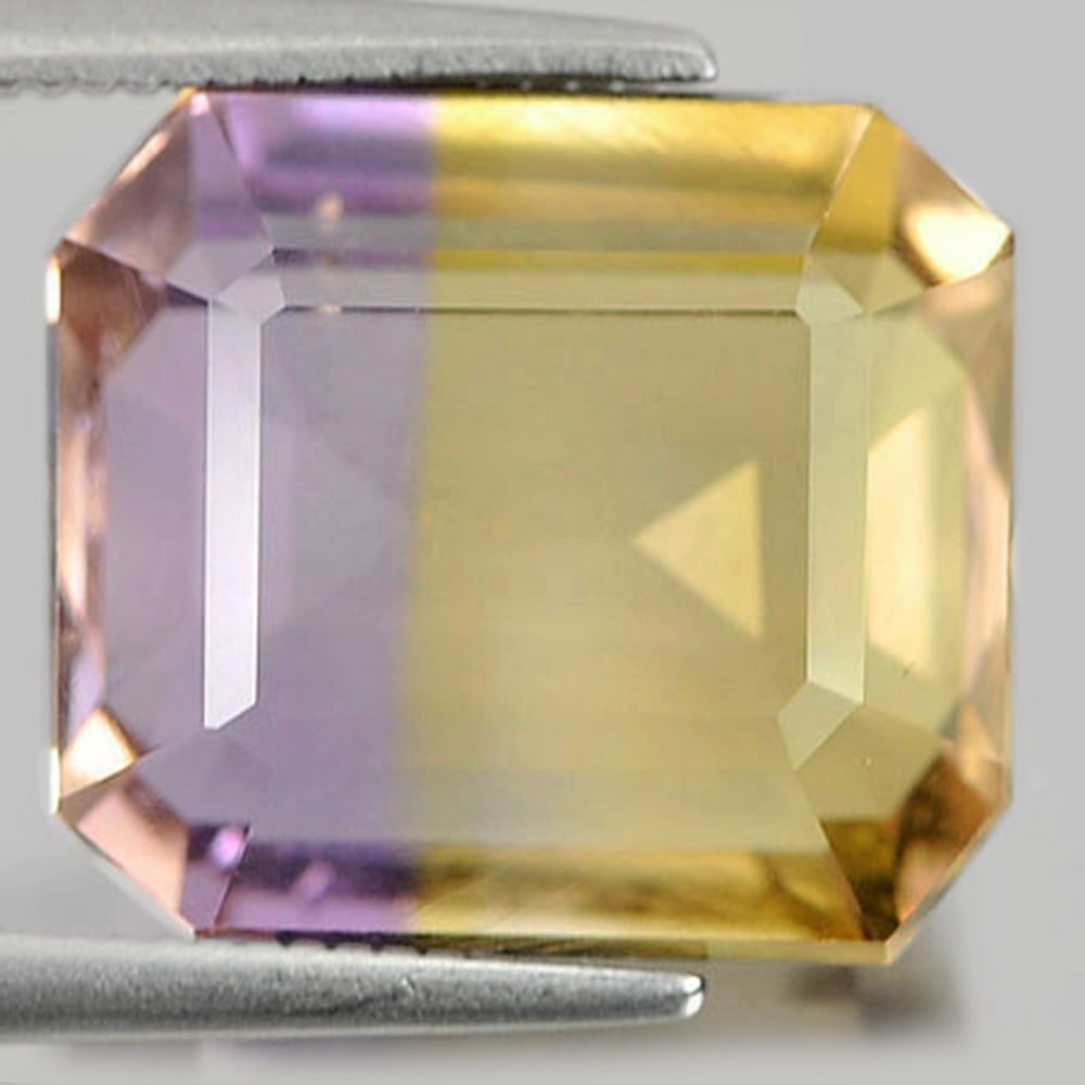 Natural Bi Color Ametrine 9.86 Ct. VVS Octagon Shape 13 x 11.5 Mm. Gemstone Unheated (1 of 3)