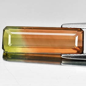 Bi Color Tourmaline 5.65 Ct. Octagon Shape 19.2 x 6.3 Mm. Natural Gemstone Unheated From Nigeria (1 of 3)