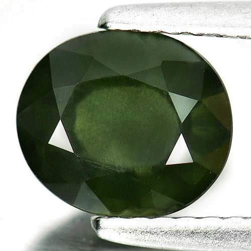 Green Sapphire 1.68 Ct. Oval Shape 7.8 x 6.8 x 3.8 Mm. Natural Gemstone From Thailand (1 of 3)