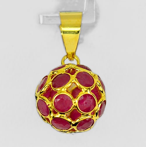 Natural Purplish Red Ruby 1.78 Ct. 18k Yellow Gold Jewelry Pendant 0.64 G. (1 of 3)