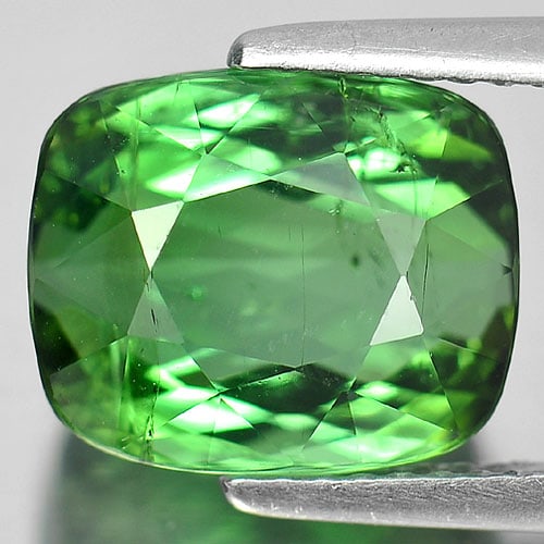 Green Tourmaline 5.32 Ct. Cushion Shape 10.8 x 8.8 Mm. Natural Gemstone Unheated: Product ID: 807232509 / Product Name: Natural Tourmaline / Weight: 5.32 CT. / Size: 10.8 x 8.8 x 6.3 MM. / Shape: Cushion / Color: Green / Clarity:SI1 / Luster: Very Good / Gems Origin: Nigeria / Trea