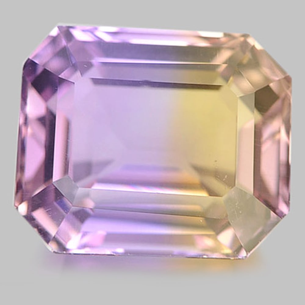 Bi Color Ametrine 10.14 Ct. Clean Octagon Shape 13.8 x 11.4 Mm. Natural Gemstone Unheated: Product ID: 800407372 / Product Name: Natural Ametrine / Weight: 10.14 CT. / Size: 13.8 x 11.4 x 8.5 MM. / Shape: Octagon / Color: Bi-Color / Clarity:IF / Luster: Very Good / Gems Origin: Bolivia / Tr