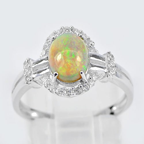 Natural Multi Color Opal 925 Sterling Silver Ring Jewelry 2.01 Grams Size 7 (1 of 3)