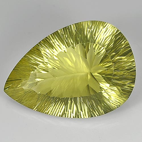 Quartz Yellow Lemon 130.67 Ct. Clean Pear Concave Cut 45 x 32 Mm. Natural Gemstone From Brazil: Product ID: 805524415 / Product Name: Natural Quartz / Weight: 130.67 CT. / Size: 45 x 32 x 19 MM. / Shape: Pear Concave Cut / Color: Yellow / Clarity:IF / Luster: Very Good / Gems Origin: Brazil / Tr