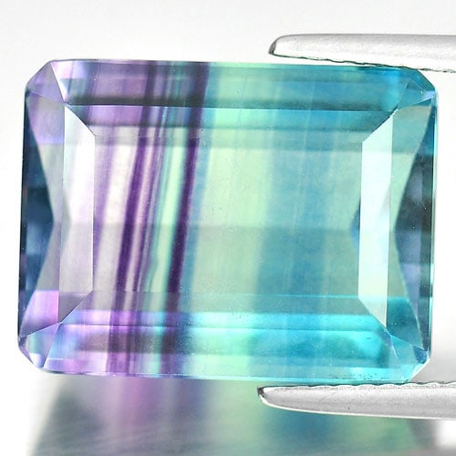 Multi-Color Fluorite 15.70 Ct. VS Octagon Shape 16.2 x 12.3 Mm. Natural Gemstone Unheated (1 of 3)