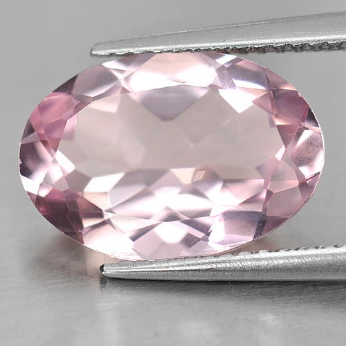 Certified Pink Morganite 4.16 Ct. Clean Oval Shape 9.60 x 13.94 Mm. Natural Gemstone Unheated (1 of 3)