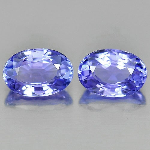 Blue Tanzanite 1.16 Ct. 2 Pcs. Clean Oval Shape 6 x 4.2 Mm. Natural Gemstones: Product ID: 807005901 / Product Name: Natural Tanzanite / Weight: 1.16 CT. / Size: 6 x 4.2 x 3.2 MM. / Shape: Oval / Color: Blue / Clarity:IF / Luster: Very Good / Gems Origin: Tanzania / Treatment: H