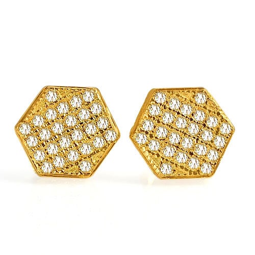 White Diamond 10K Solid Yellow Gold Earring Jewelry 095 G.: Jewelry Setting / Metal: 10K Solid Gold / Jewelry Weight: 0.95 Grams. / / Gemstones Details / Product ID: 550000026 / Product Name: Solid Yellow Gold / Gemstone: / Total Gem Weight: 0.95 CT. / Gems Si
