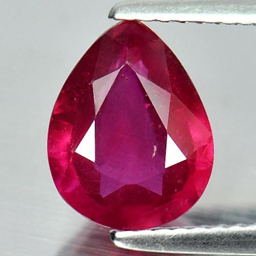 Purplish Red Ruby 2.38 Ct. Pear Shape 10 x 7.8 Mm. Natural Gemstone From Mozambique (1 of 3)