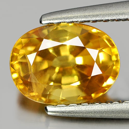 Yellow Sapphire 1.73 Ct. Oval Shape 7.8 x 5.8 Mm. Natural Gemstone From Thailand: Product ID: 806151576 / Product Name: Natural Yellow Sapphire / Weight: 1.73 CT. / Size: 7.8 x 5.8 x 4.4 MM. / Shape: Oval / Color: Yellow / Clarity:SI1 / Luster: Very Good / Gems Origin: Thailand / T