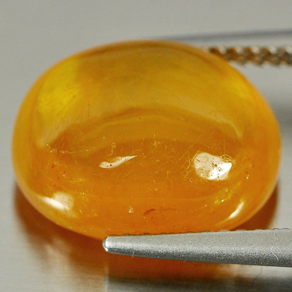 Yellow Sapphire 10.35 Ct. Oval Cabochon Shape 13.2 x 10.6 Mm. Natural Gemstone From Madagascar (1 of 3)