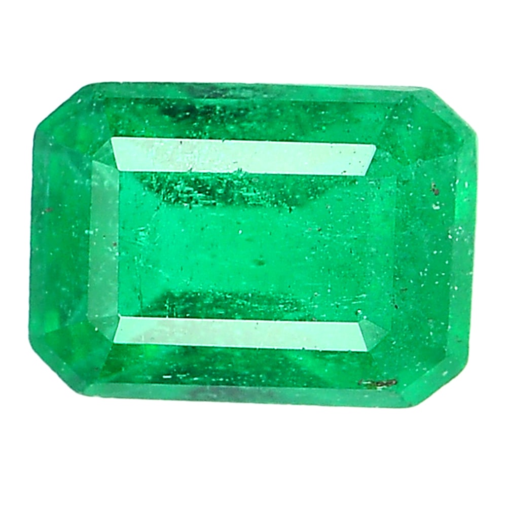 Certified Green Emerald 0.83 Ct. Octagon Shape 6.21 x 4.49 Mm. Natural Gemstone: Product ID: 802403698 / Product Name: Natural Emerald / Weight: 0.83 CT. / Size: 6.21 x 4.49 x 3.92 MM. / Shape: Octagon / Color: Green / Clarity:SI1 / Luster: Good / Gems Origin: Columbia / Treatment