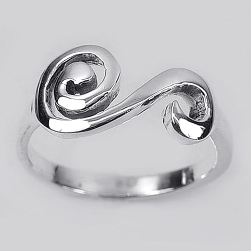 925 Sterling Silver Design Swirl Ring Jewelry 2.88 G. Size 7 (1 of 3)