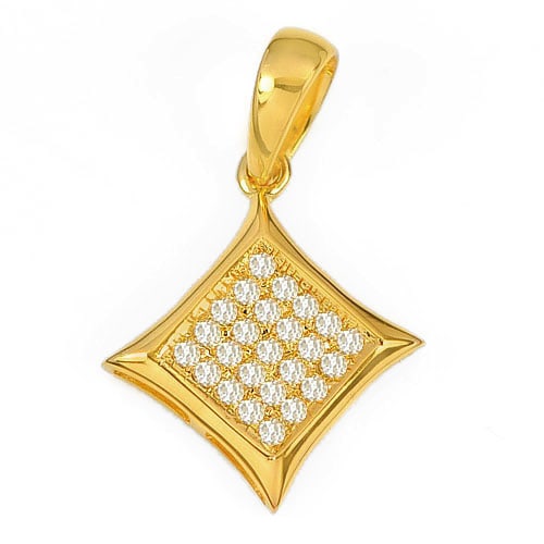 White Diamond 10K Solid Gold Pendant Jewelry 0.71 G. (1 of 3)