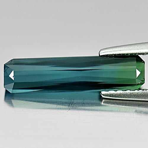Natural Blue Green Indicolite Tourmaline 1.60 Ct. VVS Octagon Shape 14.4 x 3.6 Mm. Gemstone From (1 of 3)