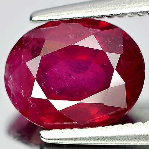 Purplish Red Ruby 1.90 Ct. Oval Shape 8.3 x 6.6 Mm. Natural Gemstone From Madagascar (1 of 3)