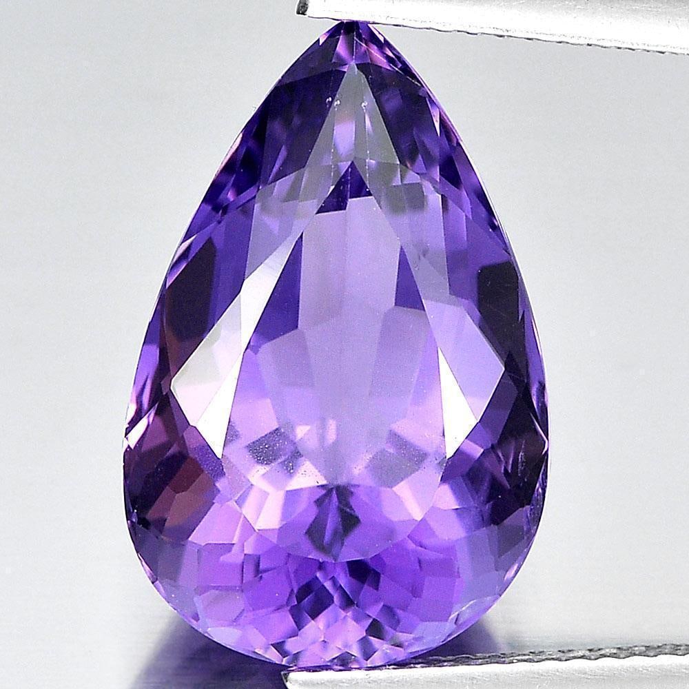 Purple Amethyst 10.90 Ct. Pear Shape 19.1 x 12.4 Mm. Natural Gemstone From Brazil (1 of 3)