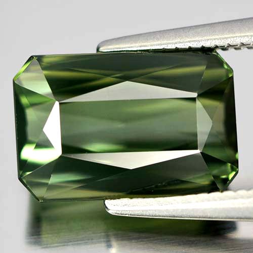Green Tourmaline 3.65 Ct. Clean Octagon Shape 10.1 x 6.7 Mm. Natural Gemstone From Nigeria (1 of 3)