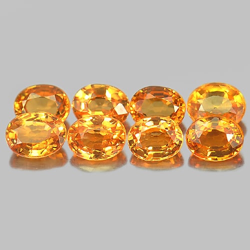 Orange Spessartine Garnet 2.16 Ct. Oval Shape 8 Pcs. 4 x 3 Mm. Natural Gemstone From Namibia (1 of 3)